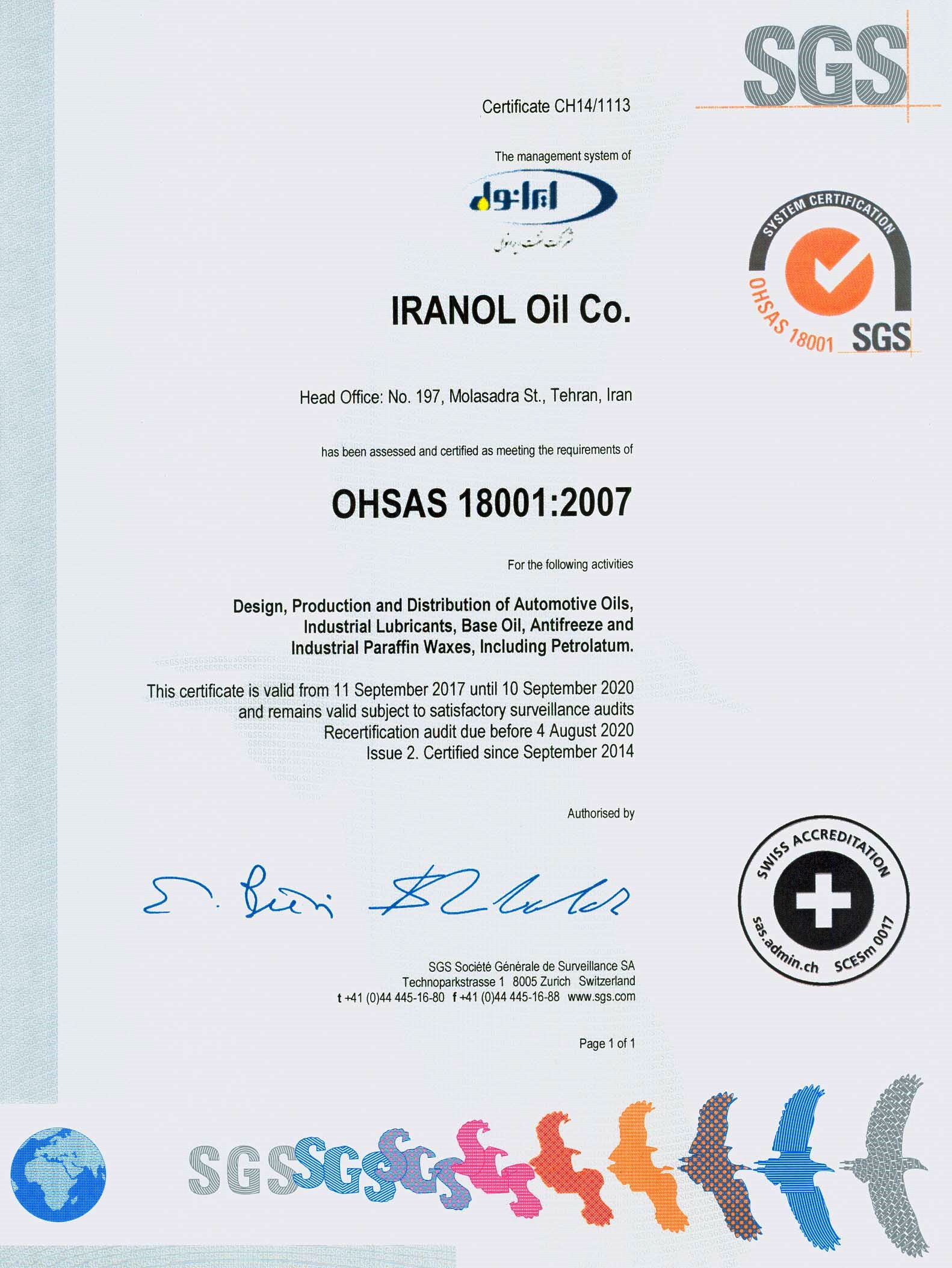 OHSAS 18001:2007 OHSAS 18001:2007